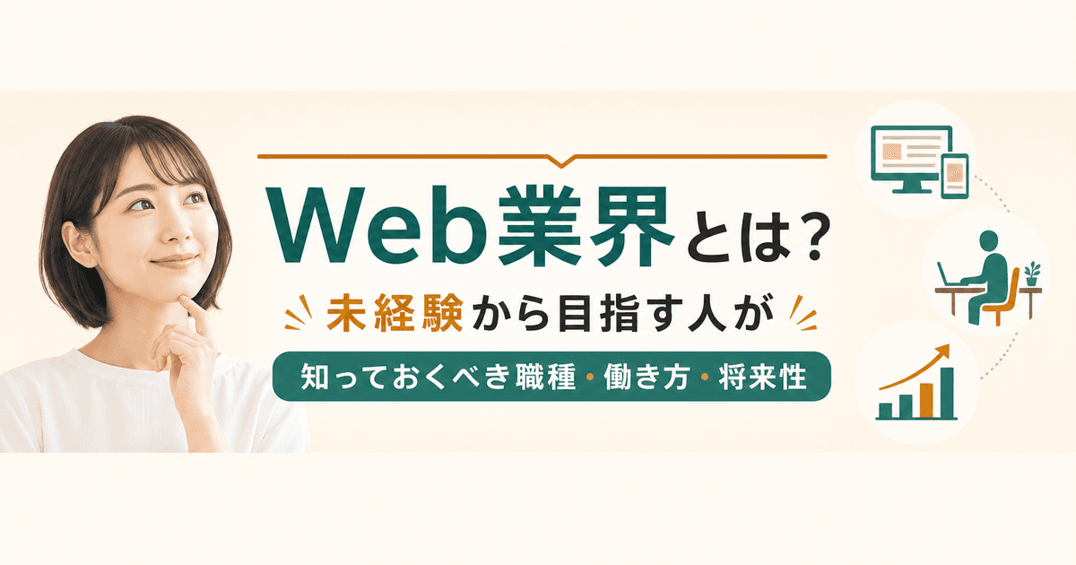 Web業界とは？未経験から目指す人が知っておくべき職種・働き方・将来性｜業界解説記事のサムネイル画像