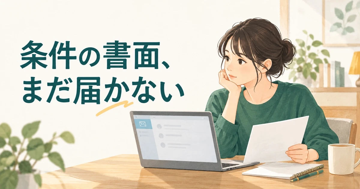 労働条件通知書を内定承諾前にもらえない。返事をする前にどう頼む?|業界解説記事のアイキャッチ画像