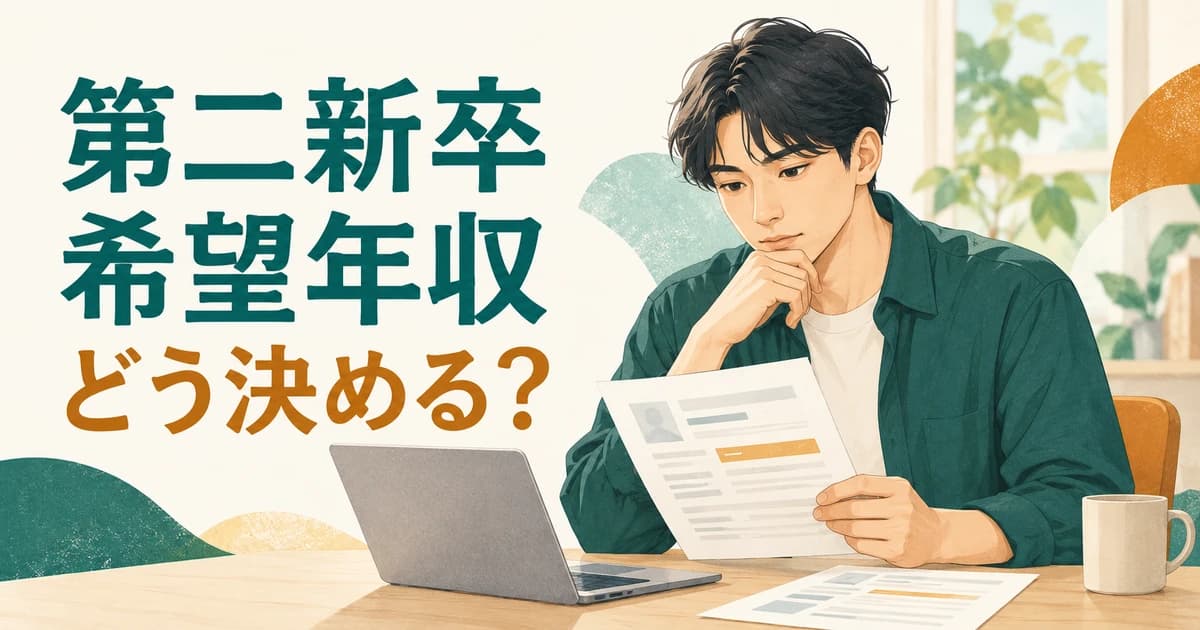 第二新卒の希望年収はいくら?2026年調査と年収350→400万円の実体験から考える|体験談記事のアイキャッチ画像
