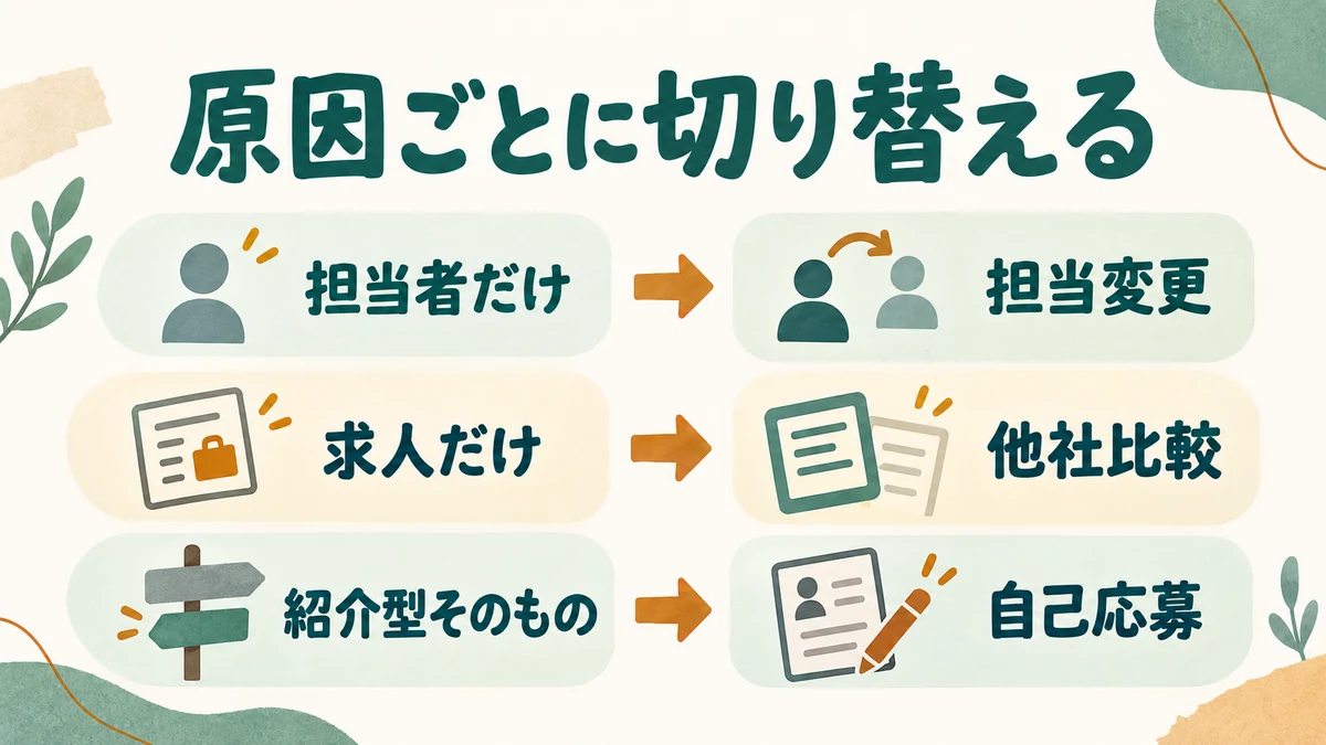 転職エージェントを続けるか離れるかの判断フロー