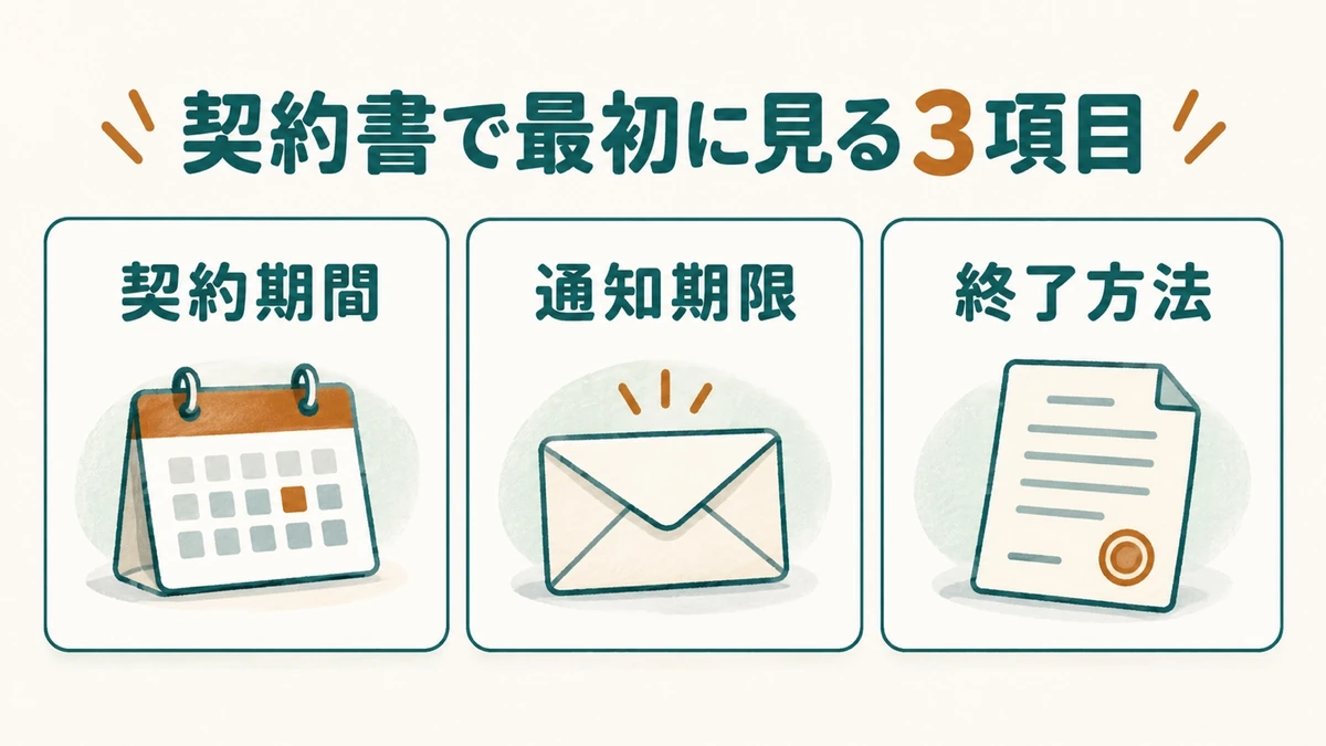 業務委託を辞める前に契約書で確認する3項目