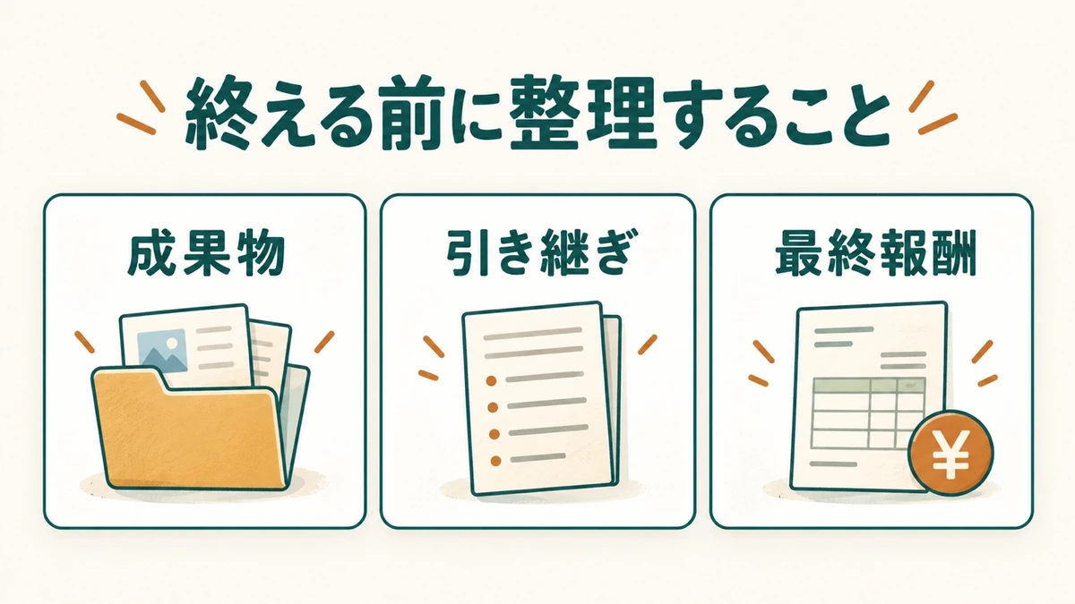 業務委託契約を終える前の成果物・引き継ぎ・最終報酬