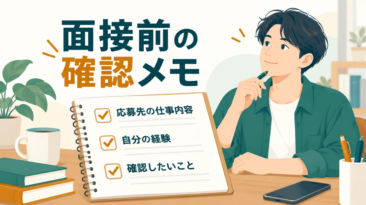面接前の確認メモ：応募先の仕事内容・自分の経験・確認したいこと